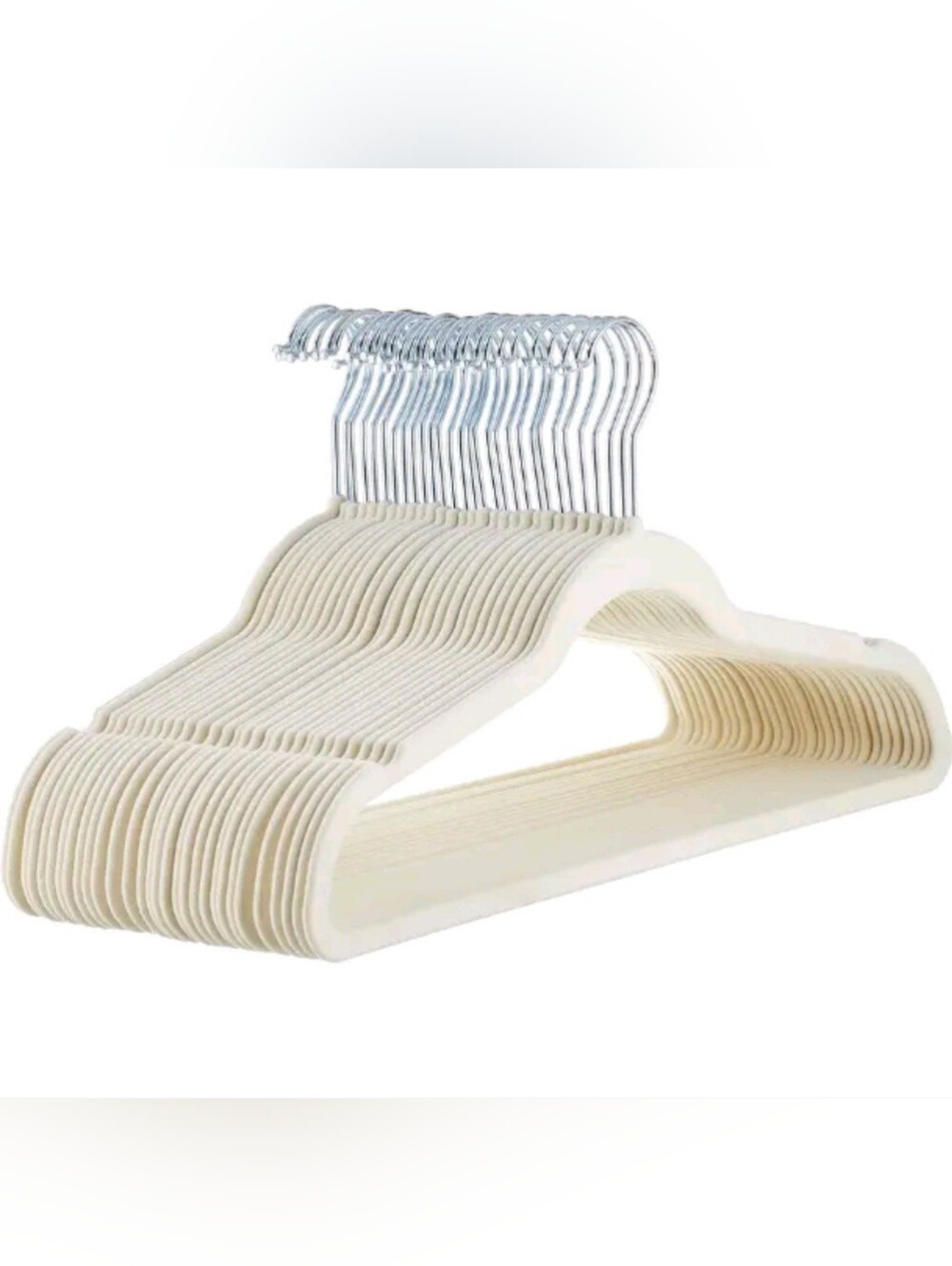 Cream Velvet Non-Slip Closet Hangers - 10 Pack